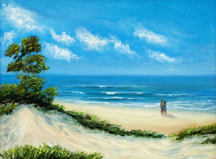 Картины в рамке, багете Loving couple on the beach