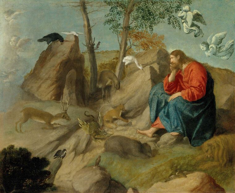 Репродукции картин Christ in the desert (Moretto da Brescia)