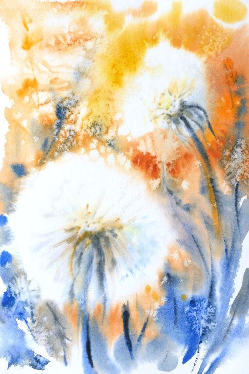 Картины Dandelions watercolors