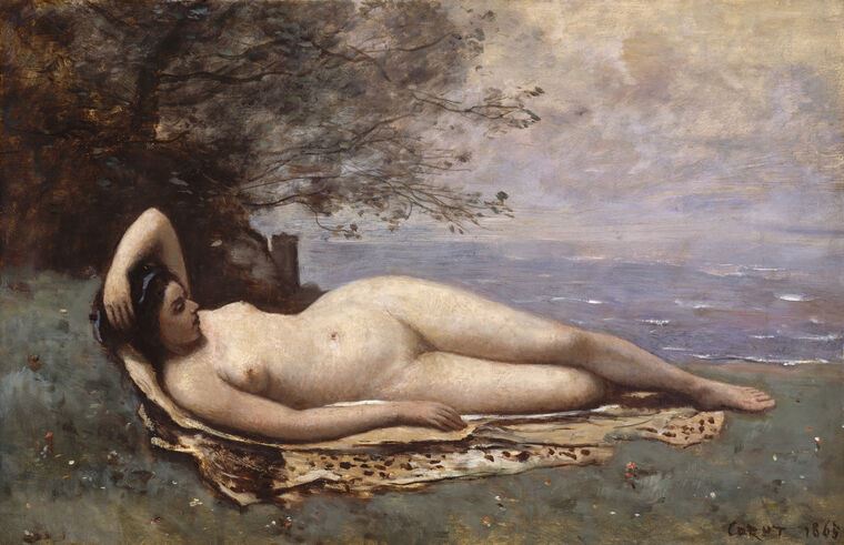 Репродукции картин Bacchante by the sea (Camille Corot)