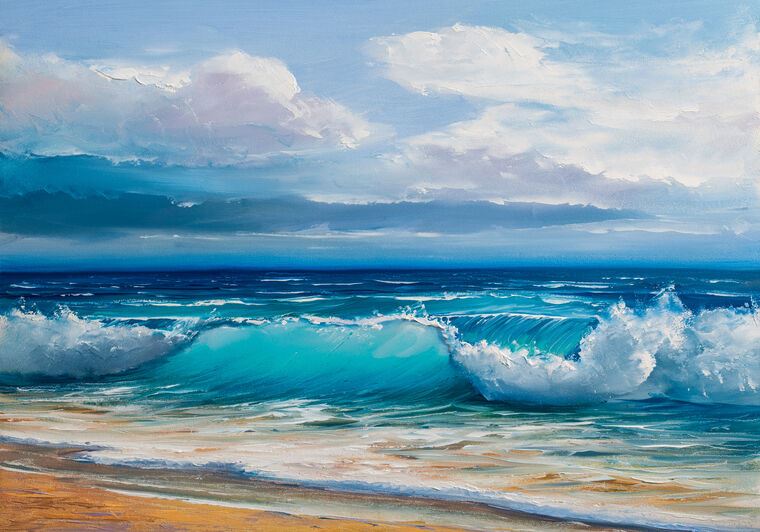 Reproduction paintings Blue sea waves