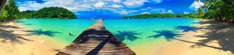 Картины Panorama of the tropical sandy beach