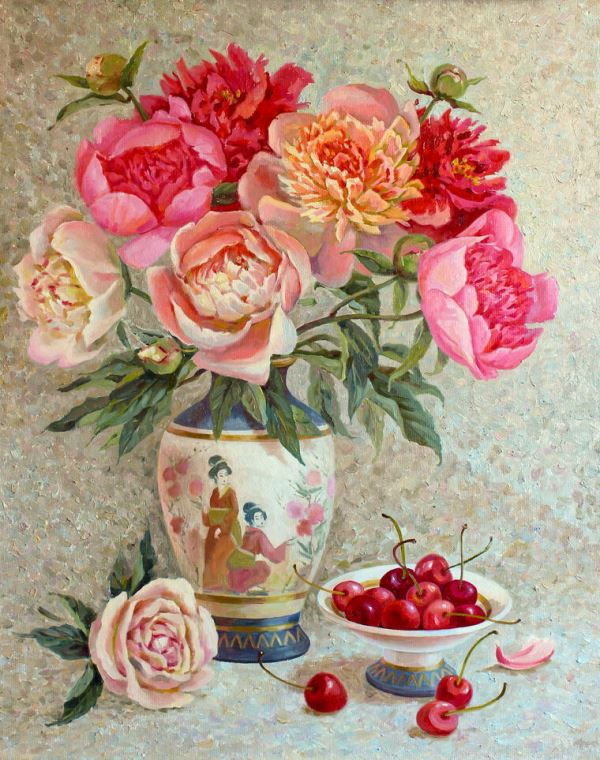 Reproduction paintings Bouquet with cherries