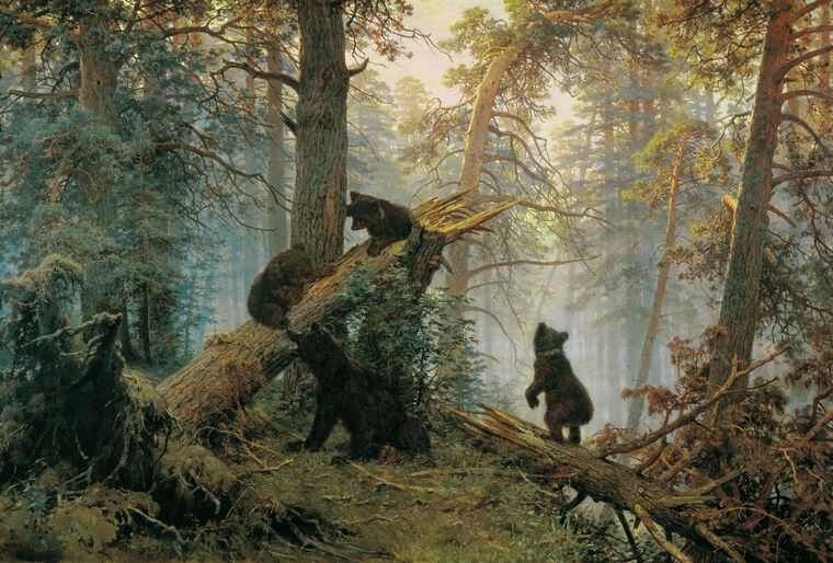 Репродукции картин Morning in a pine forest (Ivan Shishkin)