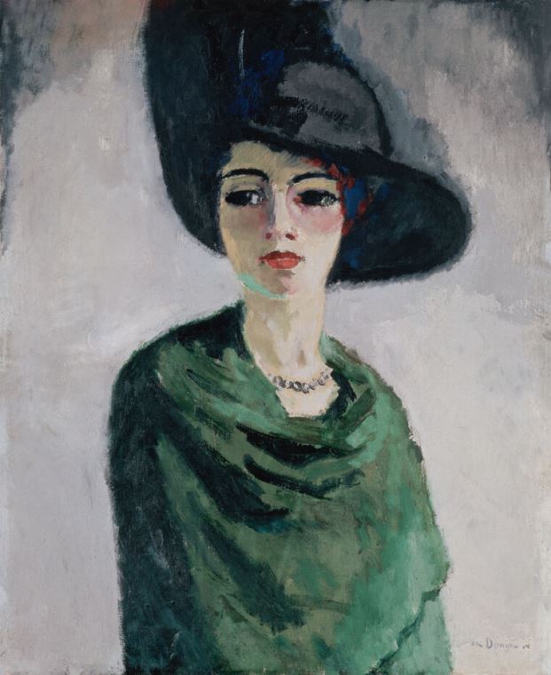 Paintings Woman in black hat (Kees van Dongen)