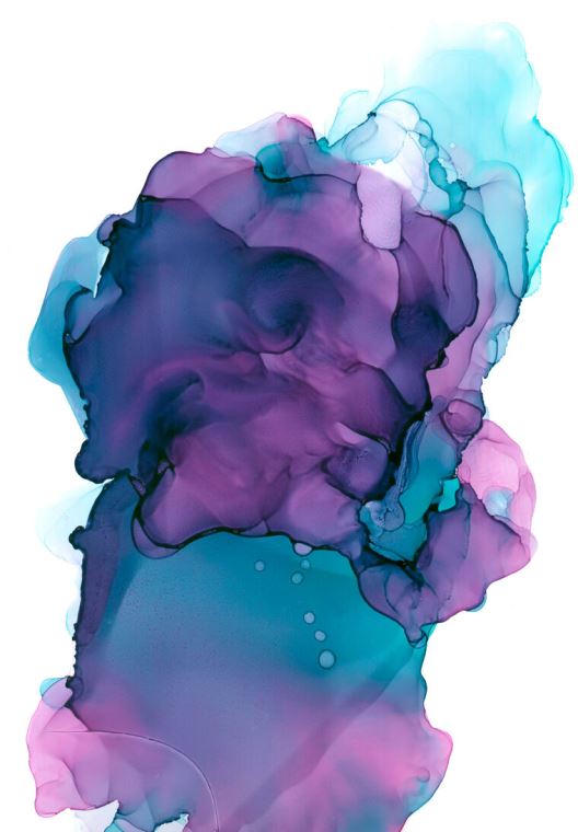 Купить и печать на заказ Репродукции картин Фиолетово-голубе чернила на белом фоне