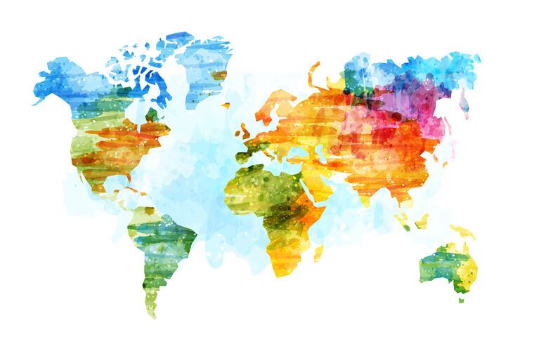 Картины на фотобумаге Colored vector map