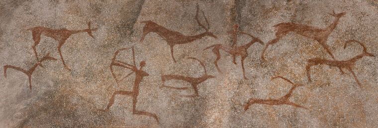 Картины на пластике, пеноркартоне The rock art of ancient people