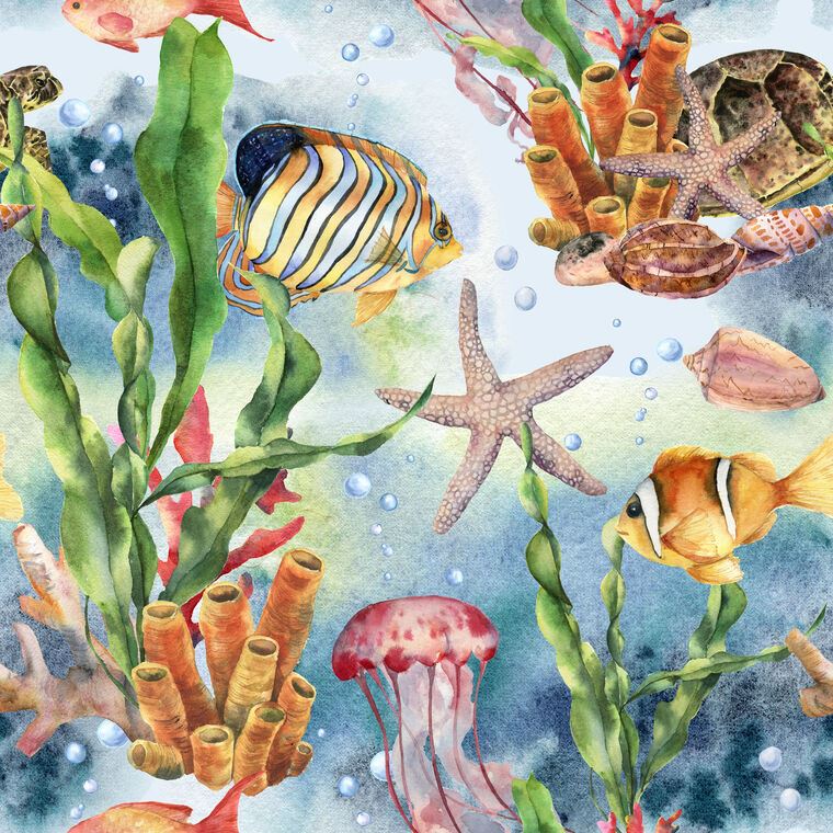Купить и печать на заказ Репродукции картин Красочный подводный мир