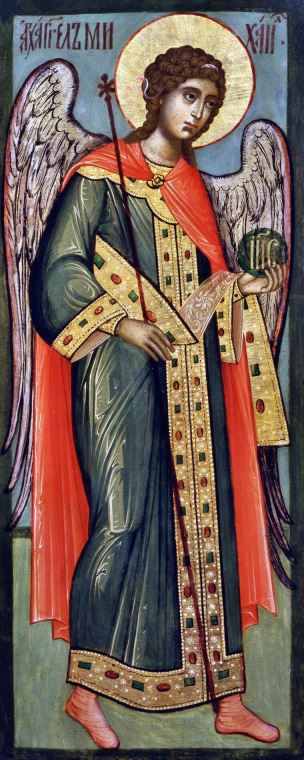 Купить и печать на заказ Картины на подрамнике Икона старинная Архангел Михаил Купить и печать на заказ Картины на подрамнике Икона старинная Архангел Михаил