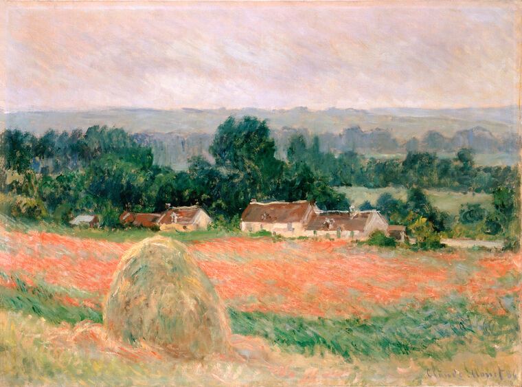 Картины на пластике, пеноркартоне Haystack at Giverny (Claude Monet)