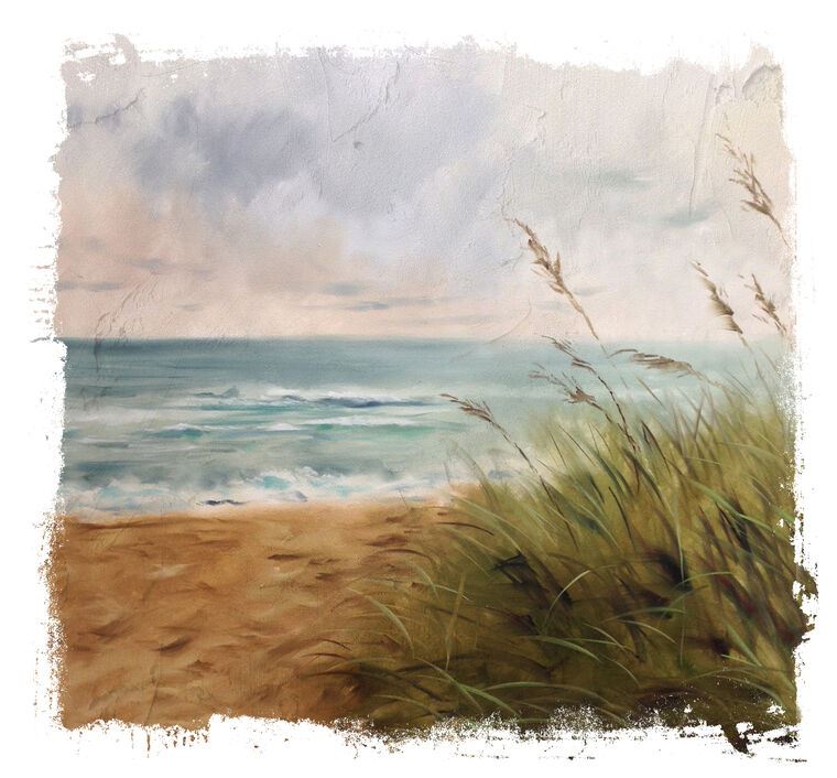 Картины на пластике, пеноркартоне View of the beach with dunes