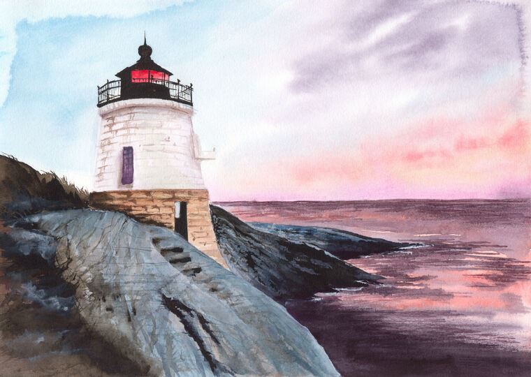 Картины Lighthouse at sunset