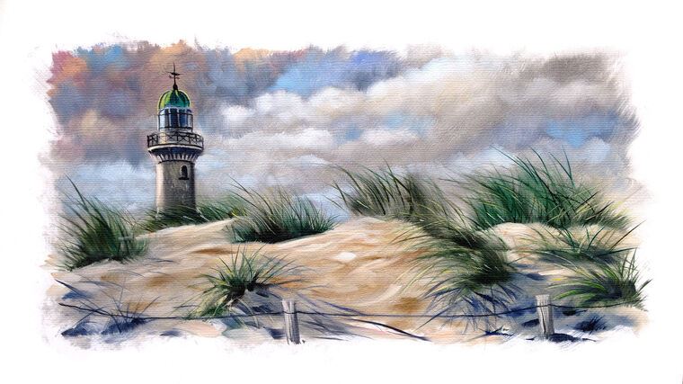 Reproduction paintings Beach dunes and the lighthouse