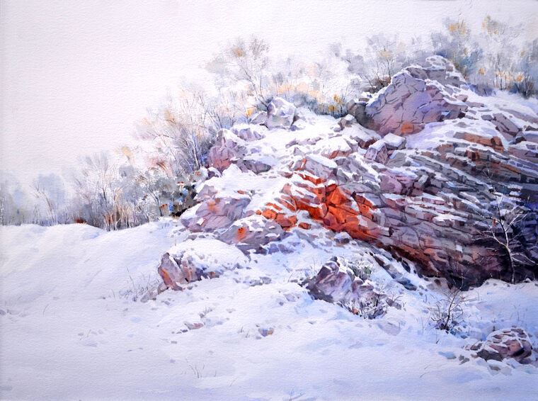 Картины Snow-covered rocks