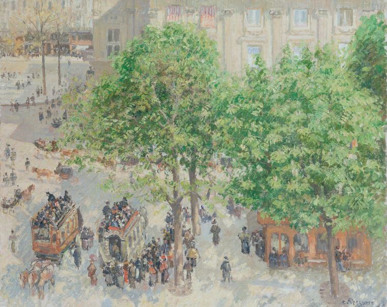 Paintings Place du théâtre français in Paris (Camille Pissarro)