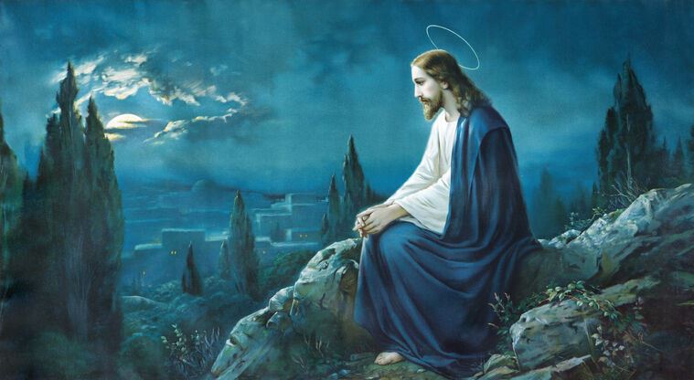 Репродукции картин Jesus praying in the garden of Gethsemane the XIX century.
