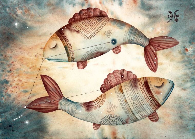 Купить и печать на заказ Репродукции картин Знак зодиака Рыбы