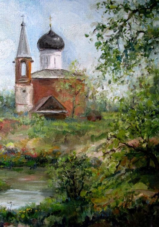 Купить и печать на заказ Репродукции картин Церковь с колокольней
