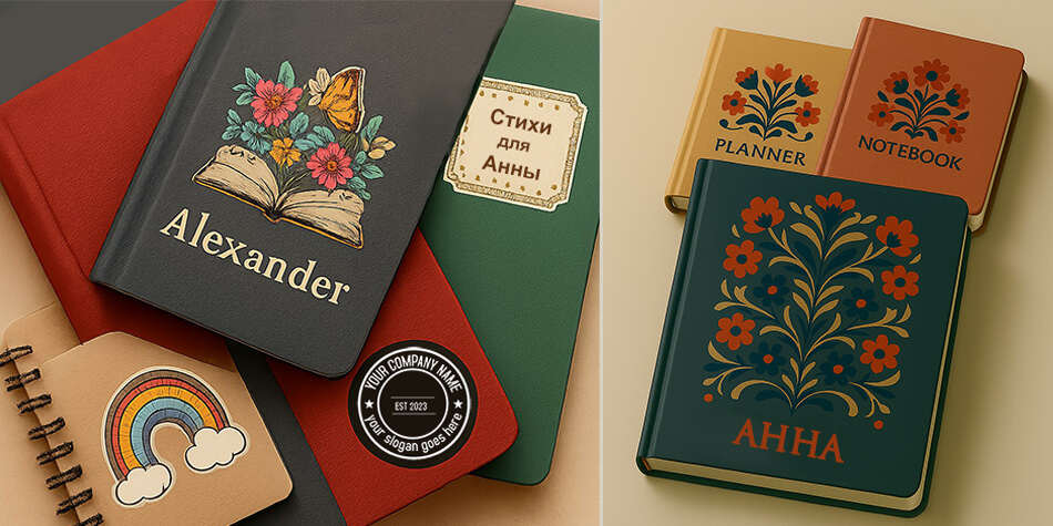 Наклейки uf dtf на полиграфическую продукцию для персонализации