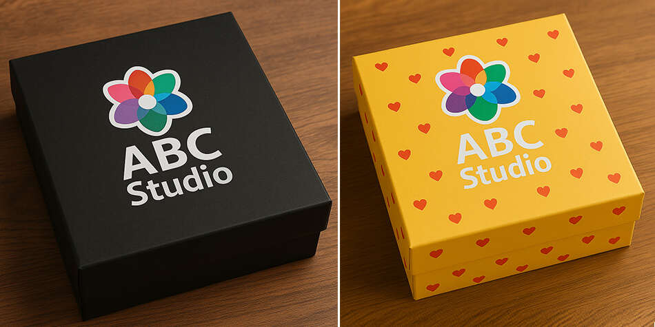 Наклейки uf dtf на упаковку корпоративных подарков