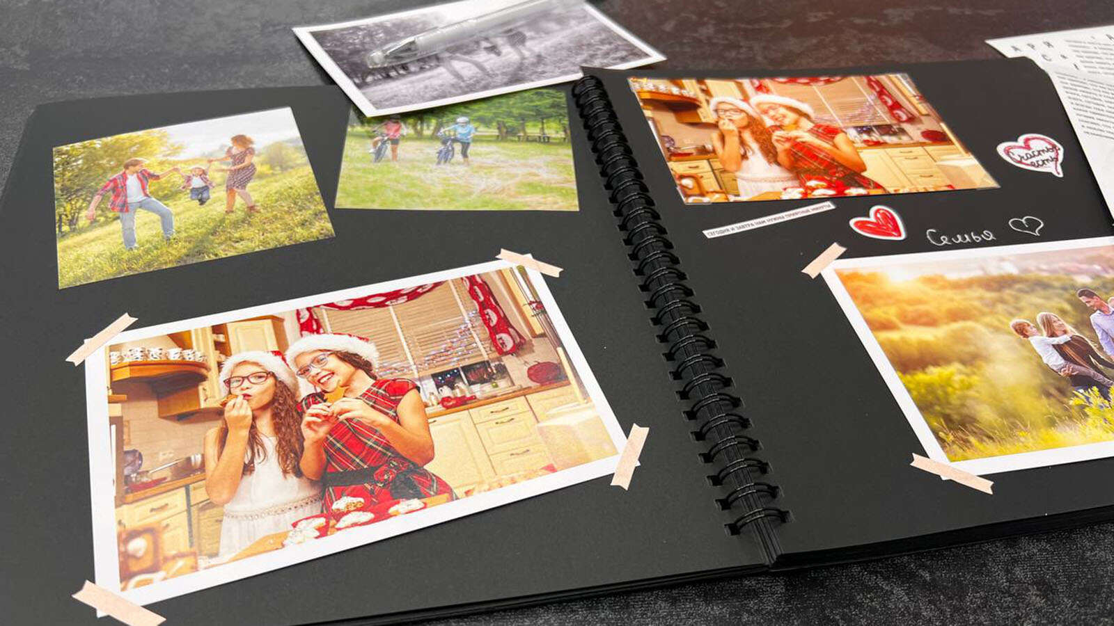 Фотоальбом для творчества и декора с черными и крафт листами на заказ ...