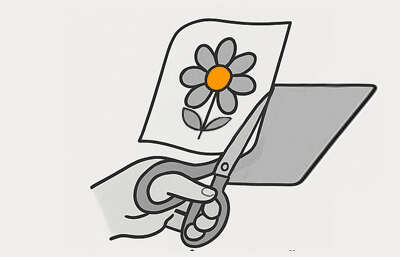 3. Вырежьте наклейку ножницами