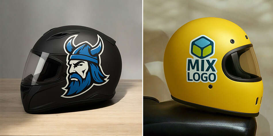 Наклейки uf dtf на мотошлемы