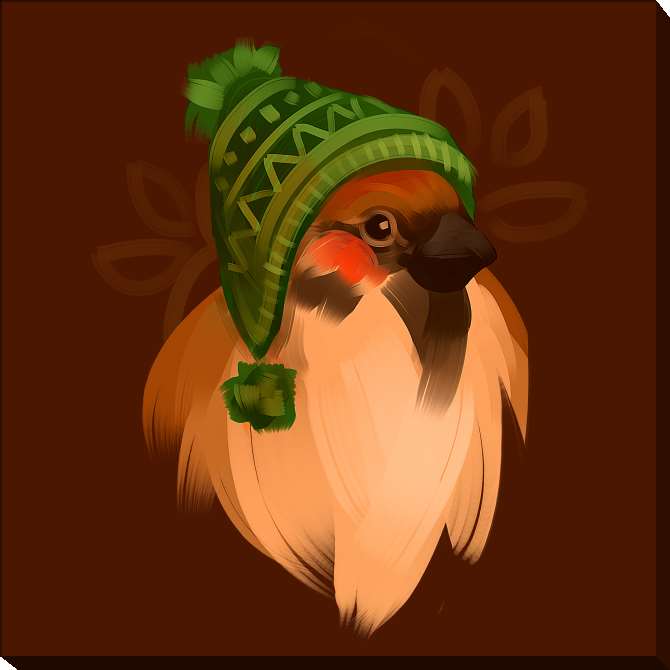 Картины на холсте Series a bird in шапке_1