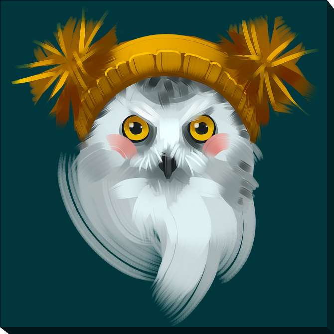 Картины на холсте Series a bird in шапке_2