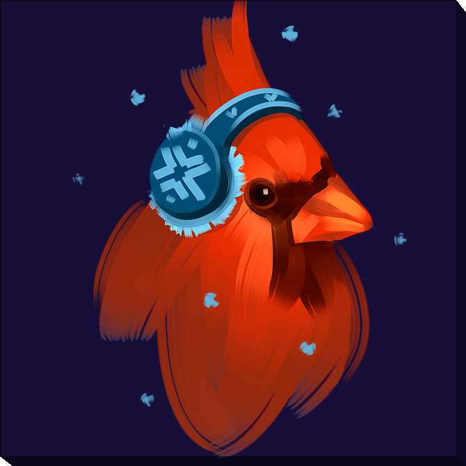 Картины на холсте Series a bird in шапке_4