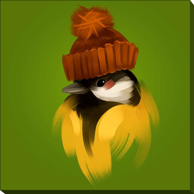 Картины на холсте Series a bird in шапке_6