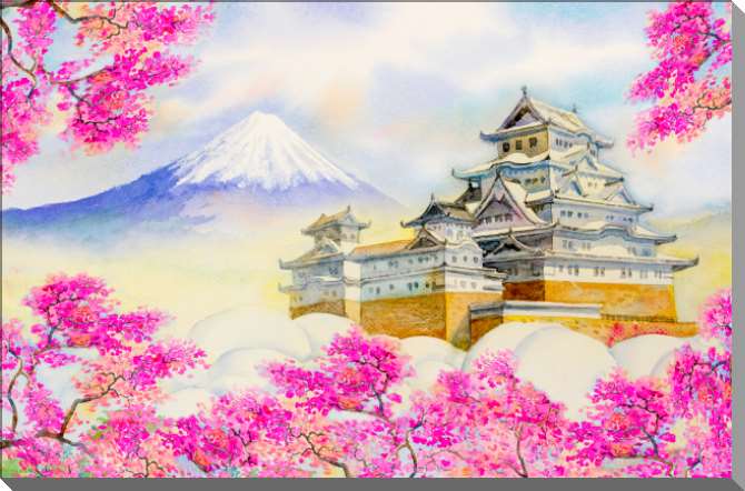 Купить и печать на заказ Картины на пластике, пеноркартоне Замок Химедзи