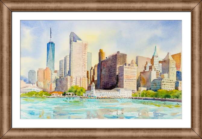 Картины в рамке, багете Series watercolor famous места_2