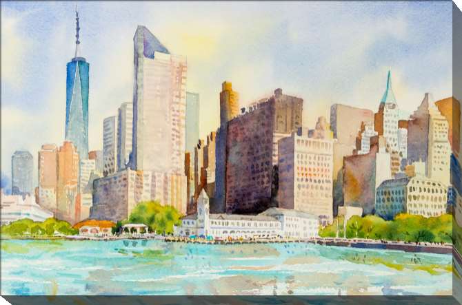 Paintings on canvas Series watercolor famous места_2