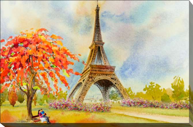 Paintings on canvas Series watercolor famous места_3