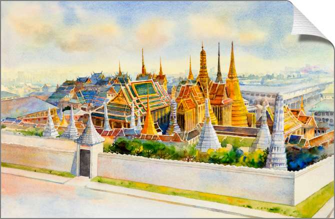 Купить и печать на заказ Картины на холсте Королевский дворец Ват Пхра Кео