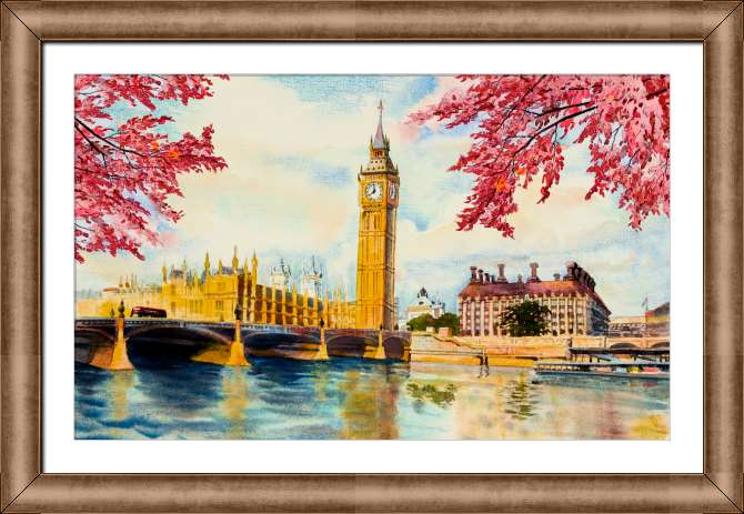 Купить и печать на заказ Картины на холсте Часовая башня Биг-Бен