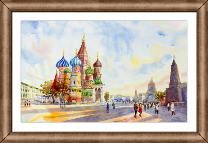 Купить и печать на заказ Картины на холсте Собор Василия Блаженного на Красной площади