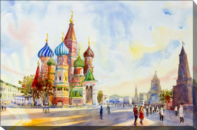Paintings on canvas Series watercolor famous места_9