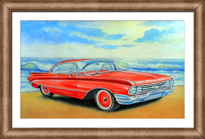 Купить и печать на заказ Картины на холсте Красный автомобиль