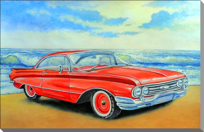 Купить и печать на заказ Картины на пластике, пеноркартоне Красный автомобиль