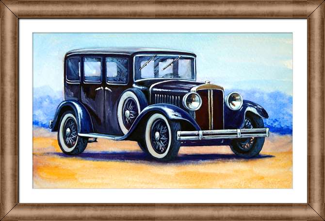 Купить и печать на заказ Картины на холсте Черная ретро машина