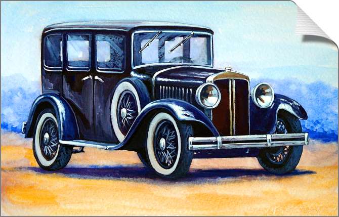 Купить и печать на заказ Картины на холсте Черная ретро машина