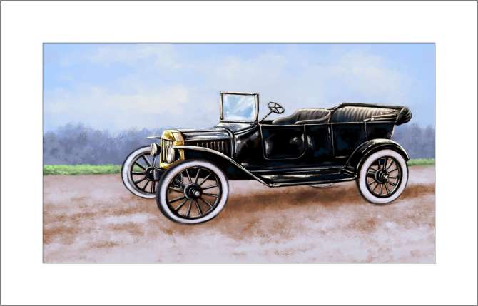 Купить и печать на заказ Картины, фото с паспарту Ретро кабриолет