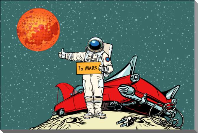 Купить и печать на заказ Картины на пластике, пеноркартоне Автостопом до Марса