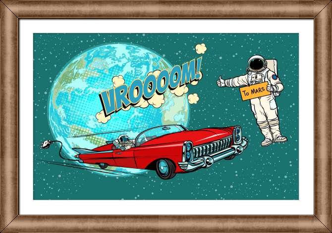 Купить и печать на заказ Репродукции картин Автостоп в открытом космосе