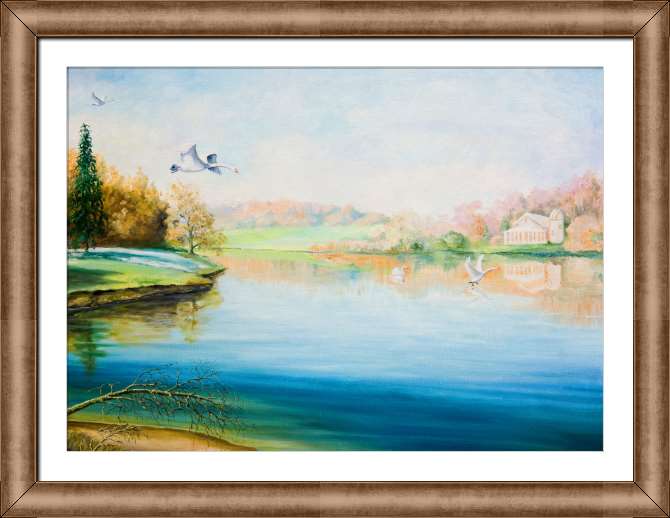 Купить и печать на заказ Картины на холсте Лебединое озеро