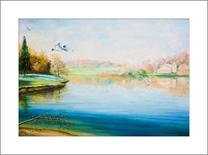 Купить и печать на заказ Картины, фото с паспарту Лебединое озеро