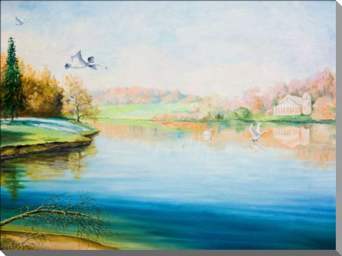 Купить и печать на заказ Картины на пластике, пеноркартоне Лебединое озеро